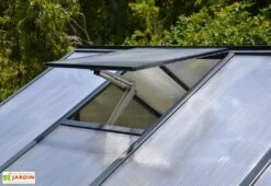 Serre De Jardin En Aluminium Et Polycarbonate Glory 8,9 M² - Grise -Outils De Jardinage serre jardin aluminium polycarbonate glory 8 9 m 2