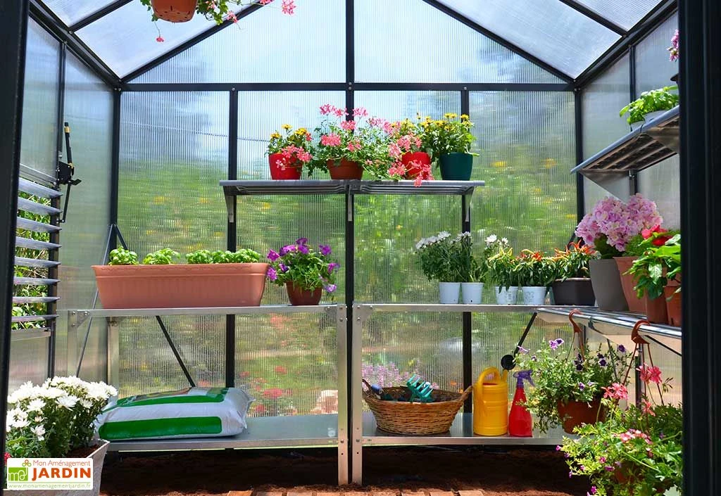 Serre De Jardin En Aluminium Et Polycarbonate Glory 11,8 M² - Grise 5 Serre De Jardin En Aluminium Et Polycarbonate Glory 11,8 M² - Grise – Image 3