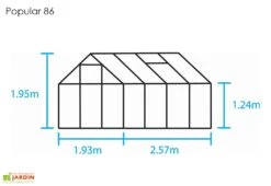 Halls Serre De Jardin En Aluminium Et Verre Horticole Popular 86 (5 M²) -Outils De Jardinage serre jardin aluminium verre horticole popular 86 5m 3
