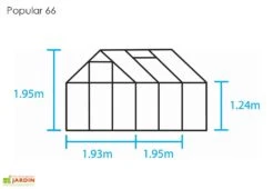 Halls Serre De Jardin En Aluminium Et Verre Popular 66 (3,8 M²) -Outils De Jardinage serre jardin aluminium verre popular 66 38m 4