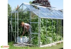 Serre De Jardin En Alu Et Verre Trempé Lams 12,9 M² - Laurus Alu Naturel