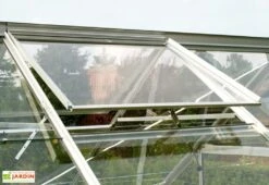Serre De Jardin En Alu Et Verre Trempé Lams 12,9 M² - Laurus Alu Naturel -Outils De Jardinage serre jardin aluminium verre trempe laurus lams 13m2 brut