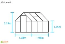 Halls Serre De Jardin En Aluminium Et Verre Trempé Qube 66 Noir 3,9 M² -Outils De Jardinage serre jardin aluminium verre trempe qube 66 noir 39m 3
