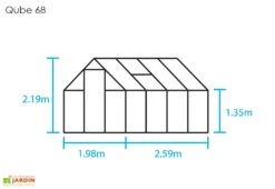 Halls Serre De Jardin En Aluminium Et Verre Trempé Qube 68 Noir 5,1 M² -Outils De Jardinage serre jardin aluminium verre trempe qube 68 noir 51m 3