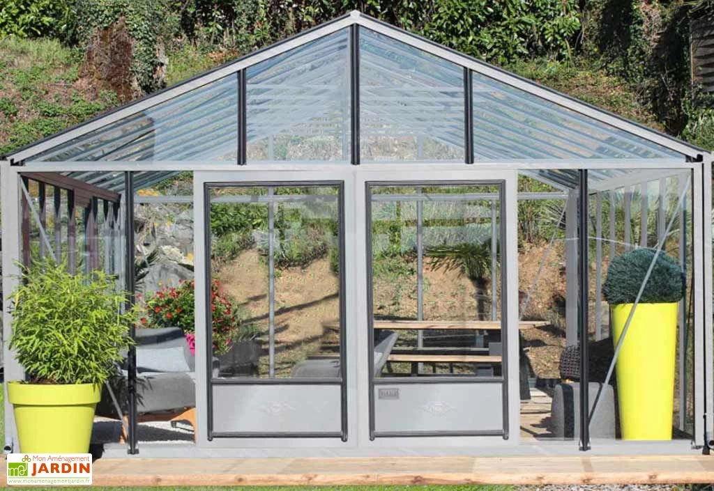 Serre De Jardin En Aluminium Et Verre Trempé Supra 27,8 M² 4 Serre De Jardin En Aluminium Et Verre Trempé Supra 27,8 M² – Image 2