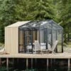 Serre De Jardin En Bois Et Verre Trempé Avec Panneaux Occultants – Jasmin -Outils De Jardinage serre jardin bois panneaux occultants stali design 05