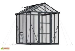 Serre De Jardin En Aluminium Et Polycarbonate Glory 4,7 M² - Grise -Outils De Jardinage serre jardin glory palram canopia 5m2