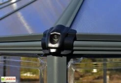 Serre De Jardin Hexagonale Aluminium/polycarbonate Oasis 8 M² - Grise -Outils De Jardinage serre jardin hexagonale aluminium polycarbonate oasis 8 m 3