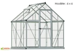 Serre De Jardin Polycarbonate Harmony Palram - Canopia Argent -Outils De Jardinage serre jardin palram canopia harmony silver 6x6 1