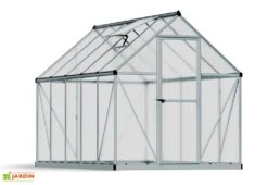 Serre De Jardin Grise Polycarbonate Aluminium 3 X 2 M – Mythos 6x10 -Outils De Jardinage serre jardin palram canopia mythos 6x10 1