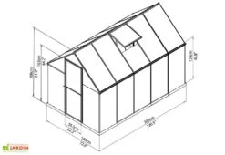 Serre De Jardin Grise Polycarbonate Aluminium 3 X 2 M – Mythos 6x10 -Outils De Jardinage serre jardin polycarbonate aluminium gris mythos palram 3x2m
