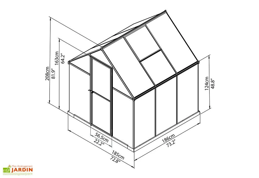 Serre De Jardin Grise Polycarbonate Aluminium 2 X 2 M – Mythos 6x6 6 Serre De Jardin Grise Polycarbonate Aluminium 2 X 2 M – Mythos 6x6 – Image 4