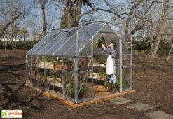 Serre De Jardin En Aluminium Et Polycarbonate Balance – Silver 2,44 M -Outils De Jardinage serre jardin polycarbonate balance canopia 1