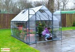 Serre De Jardin En Aluminium Et Polycarbonate Balance – Gris -Outils De Jardinage serre jardin polycarbonate balance grey canopia