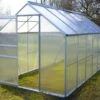 Serre De Jardin En Aluminium Et Polycarbonate – Diamant Gris 126 -Outils De Jardinage serre jardin polycarbonate diamant 126 base acier 190x380x195cm 7m2 1