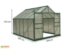 Serre De Jardin Polycarbonate 7,44m² Avec Base + 2 Lucarnes -Outils De Jardinage serre jardin polycarbonate habrita 7m2