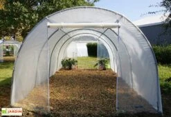 Serre De Jardin Tunnel Richel En Polyéthylène 2 X 180 µ - 2 Portes Zippées (18 M²) -Outils De Jardinage serre jardin tunnel polyethylene