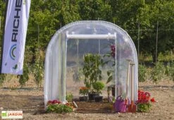 Serre De Jardin Tunnel Richel 2x3 Pied Droit 2x180µ 1 Porte -Outils De Jardinage serre jardin tunnel richel 2x3m pied droit 1porte 2