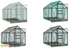 Serre Jardin Aluminium Verre Ivy 5 M² – Plusieurs Coloris -Outils De Jardinage serre jardin verre aluminium ivy introgrow