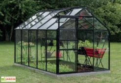 Serre Jardin Aluminium Verre Lily 6,2 M² – Plusieurs Coloris -Outils De Jardinage serre jardin verre aluminium lily introgrow 3