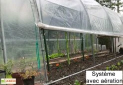 Serre Tunnel Tonneau En Polyéthylène 12 M² - Jardinière 4 X 3 M -Outils De Jardinage serre tunnel jardiniere tonneau polyethylene 3m aerations