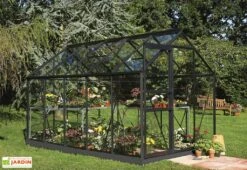 Halls Serre De Jardin En Aluminium Et Verre Horticole Popular 106 (6,2 M²) -Outils De Jardinage serre verre horticole structure alu noir