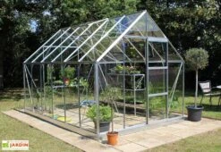 Halls Serre De Jardin En Aluminium Et Verre Horticole Universal 128 – 9,9 M² -Outils De Jardinage serre verre horticole universal 128