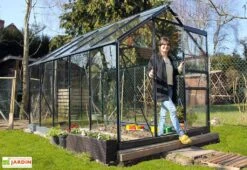 Serre De Jardin En Verre Trempé Grise Avec Base 5,77 M² 10 Serre De Jardin En Verre Trempé Grise Avec Base 5,77 M² -Outils De Jardinage serre verre trempe aluminium