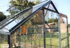 Serre De Jardin En Verre Trempé Grise Avec Base 5,77 M² 12 Serre De Jardin En Verre Trempé Grise Avec Base 5,77 M² -Outils De Jardinage serre verre trempe aluminium 7
