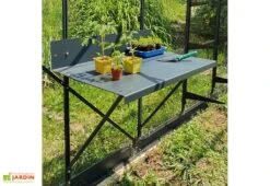 Table De Rempotage En Aluminium Pour Serre Lams – 80 X 50 Cm -Outils De Jardinage table de rempotage aluminium