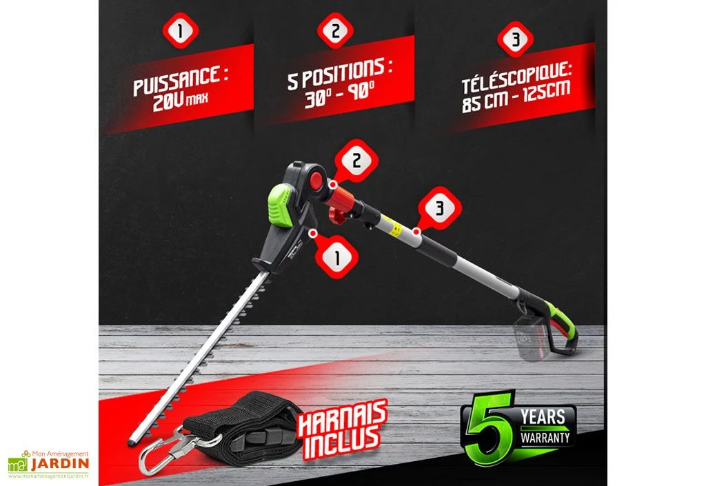 Taille Haie Sur Perche Sans Fil PowerShared 20V - Sans Batterie 4 Taille Haie Sur Perche Sans Fil PowerShared 20V - Sans Batterie – Image 2