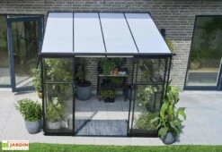 Halls Serre De Jardin Adossée En Verre Trempé Qube Lean-to 68 – 4,7 M² -Outils De Jardinage toit polycarbonate serre jardin murale qube