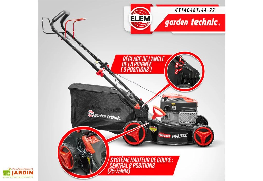 Tondeuse Thermique Autotractée 144,3 CC – 46 Cm 6 Tondeuse Thermique Autotractée 144,3 CC – 46 Cm – Image 4