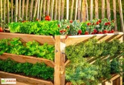 Tour De Culture Verticale En Bois De Mélèze 91 X 124 X 73 Cm -Outils De Jardinage tour culture bois meleze