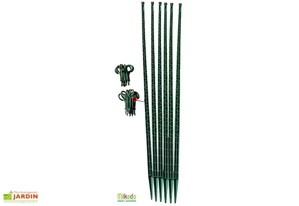 Lot De 6 Tuteurs Avec Attaches 180 Cm - Mikado 3 Lot De 6 Tuteurs Avec Attaches 180 Cm - Mikado