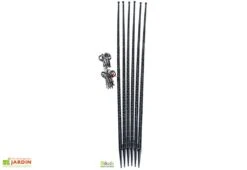 Lot De 6 Tuteurs Avec Attaches 180 Cm - Mikado 9 Lot De 6 Tuteurs Avec Attaches 180 Cm - Mikado -Outils De Jardinage tuteurs attaches anthracite